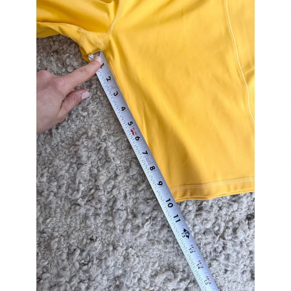 Lole Women Yellow High Waisted Pocketed Bike Shorts Activewear Sz XL - Picture 9 of 12